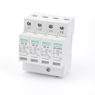 T2 SPD de dispositif de protecteur de montée subite de tonnerre de parafoudre de BR-40 3P+1 40kA