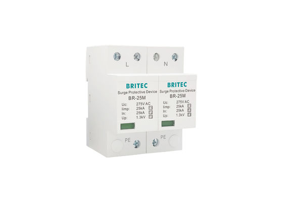 Protecteur de surtension monophasé SPD de parafoudre de rail de vacarme de 25kA 275V avec la technologie MOV