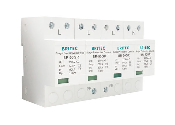 dispositif de protection de la surtension 275v 50kA trois courant alternatif Des phases 4P SPD