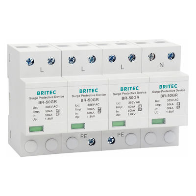 Dispositif de protection contre les surtensions BRITEC 50kA certifié TUV/CE/ROHS avec parafoudre à forme d'onde 10/350 SPD