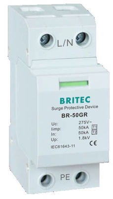 BR-50GR 1P 50kA Type 1 Dispositif de protection contre les surtensions Ac Din Rail Parafoudre SPD