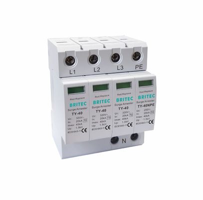 Dispositif de protection contre les surtensions TY-40 3+1 MOV avec courant de décharge de 40 kA et boîtier thermoplastique UL94-V0