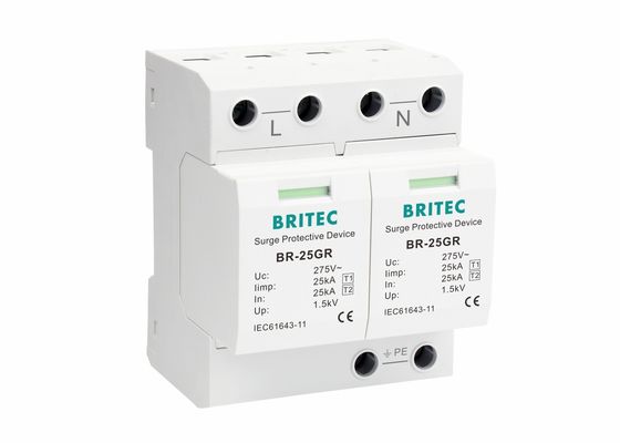 Dispositif de protection contre les surtensions de 25 kA à phase unique IP20 de type 1