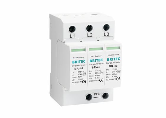IEC 61643 Classe II 3P Dispositif de protection contre les surtensions de type 2 SPD 40kA pour la protection contre la foudre