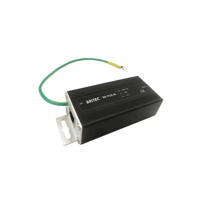 BR-POE-M 48V Protection contre les surtensions RJ45 Protecteur de surtension Ethernet POE Power Over Ethernet protecteur de surtension de données POE Gigabit 1000 Mbps Rj45 Ethernet extérieur Protecteur de surtension de réseau industriel Métal