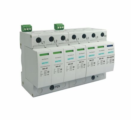 Para-raios BR-40 275 6+1 Type 2 275V rail DIN parafoudre 3 phases SPD