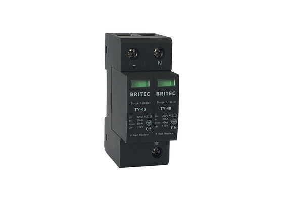 Type - 2 dispositif de protection modulaire que l'on peut brancher de montée subite de l'intercepteur 320V 40KA de la montée subite 2P