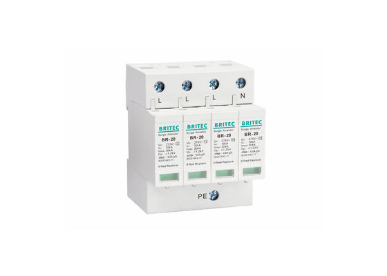 Type à C.A. - alimentation de la foudre 2 de preuve de montée subite de l'énergie 20kA/4P triphasée de protecteur SPD