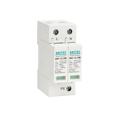 BRITEC BR-12.5M 2P 12.5kA monophasé Spd parafoudre parafoudre dispositif de protection contre le tonnerre