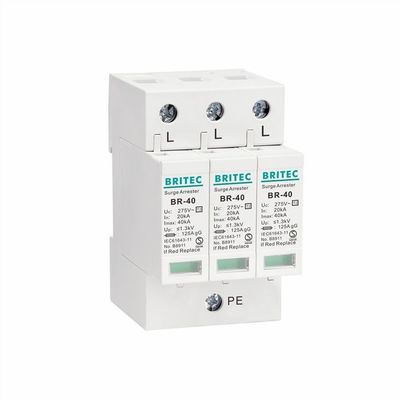 Parafoudre triphasé 40kA Type 2 sur rail DIN 3 pôles