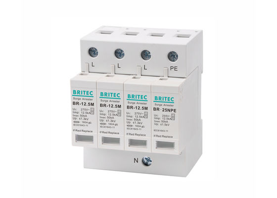 Classe compacte intercepteur électrique triphasé SPD 12.5kA de montée subite de B + de C 3P + NPE