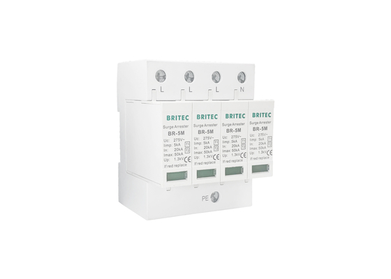 Dispositif de protection contre les surtensions à basse tension en thermoplastique UL94-V0 4p