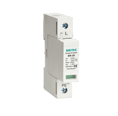 Type de phase de BR-20 1P+1 40kA Singel - intercepteur SPD de montée subite de dispositif de protection de 2 montées subites
