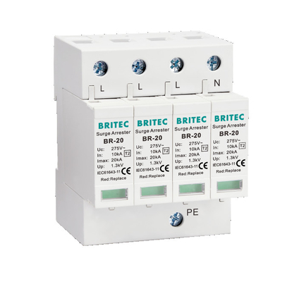 Type de phase de BR-20 1P+1 40kA Singel - intercepteur SPD de montée subite de dispositif de protection de 2 montées subites