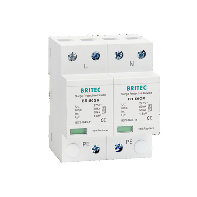 BRITEC BR-50GR 275 4P T1 Chine dispositif de protection contre les surtensions de type 1 275 Ac 3 Phase Spd Protègeur contre la foudre