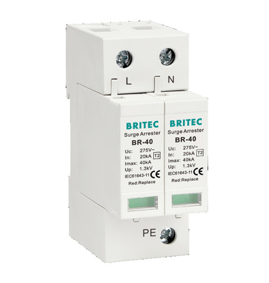 BR-40 4P 20kA - 200kA Dispositif de protection contre les surtensions Détecteurs de surtensions Spd Thunder Lightning 275v Protecteur contre les surtensions