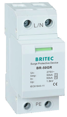 TUV BR-50GR 5kA Dispositifs de protection contre les surtensions 3 phases Spd type 1 Arrestateur de foudre Suppression des surtensions de tension transitoires