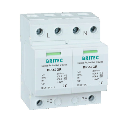 TUV BR-50GR 5kA Dispositifs de protection contre les surtensions 3 phases Spd type 1 Arrestateur de foudre Suppression des surtensions de tension transitoires