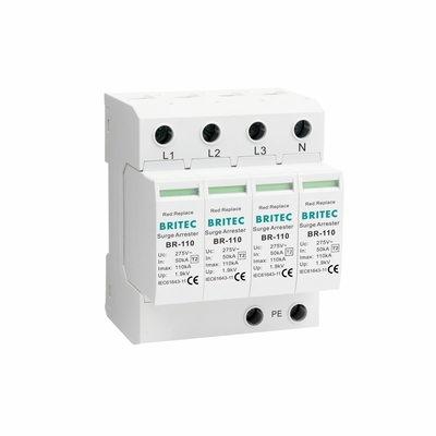 BR-110 4P OEM Type 2 Protecteur contre les surtensions 275v Dispositif de protection contre les surtensions SPD Varistor arrester 4-pole arrester contre les surtensions