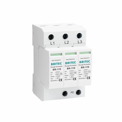 BR-110 4P OEM Type 2 Protecteur contre les surtensions 275v Dispositif de protection contre les surtensions SPD Varistor arrester 4-pole arrester contre les surtensions