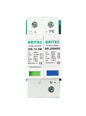 BR-12.5M 1+1 50kA DIN Dispositif de protection contre les surtensions ferroviaires contre la foudre Approbation TUV spd