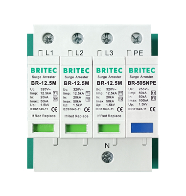 BR-12.5M 1+1 50kA DIN Dispositif de protection contre les surtensions ferroviaires contre la foudre Approbation TUV spd