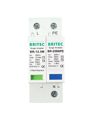 BR-12.5M 1+1 50kA DIN Dispositif de protection contre les surtensions ferroviaires contre la foudre Approbation TUV spd