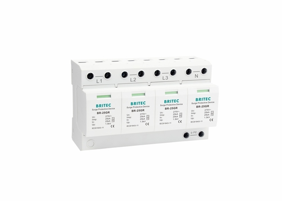 25kA 4P Protection contre la foudre de puissance type 1 Dispositif de protection contre les surtensions