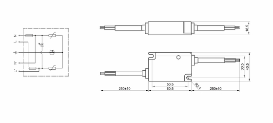 BRLED-08ASC-10 Protecteurs contre les surtensions pour l'éclairage extérieur LED à LED
