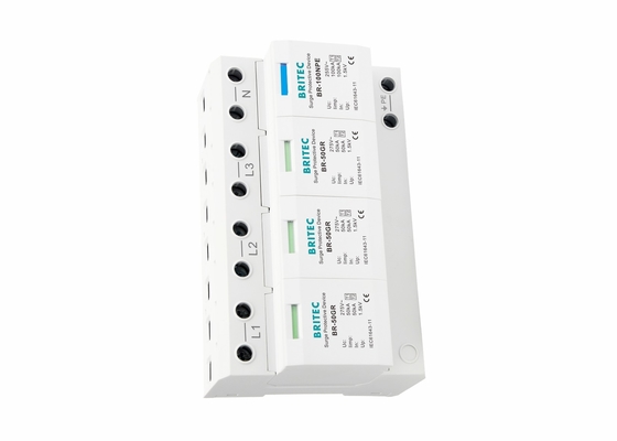 50kA basse tension UL94-V0 3P+NPE Protecteur contre les surtensions