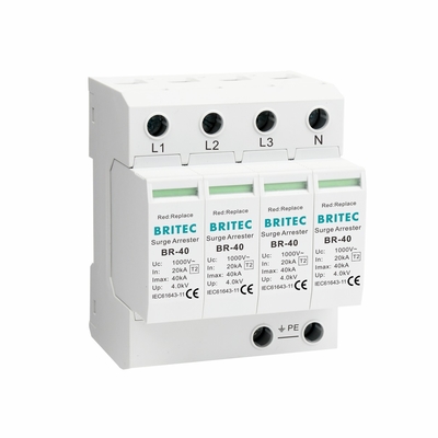 BR-40 1000 4P Type 2 1000V 690V 800V Trois phases de haute tension Protecteur contre les surtensions AC