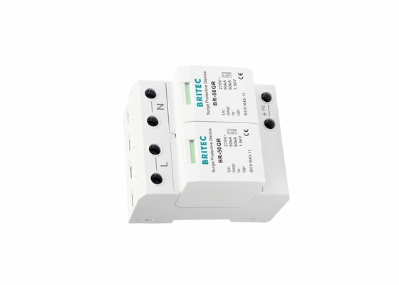 Type 1 allumant la classe I de basse tension de dispositifs de protection de montée subite de l'intercepteur 2P 50kA