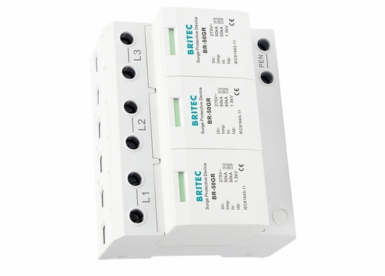 3 dispositifs de protection industriels de montée subite de Polonais 3 logo adapté aux besoins du client par tension de la phase 150
