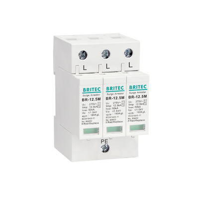 BR-12.5M 1P+1 Équipement électrique 50kA 275v T1+T2 Surge Arrester Dispositif de protection contre les surtensions Protecteur contre les surtensions basse tension