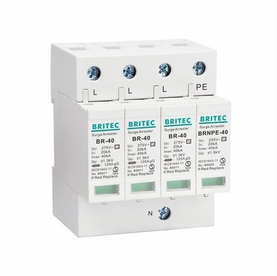 BR-40 3+1 T2 tuv dispositif de protection contre les surtensions de type 2 Surge Arrester arrêtant la foudre arrêtant le tonnerre protecteur absorbeur de surtensions SPD