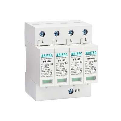 BR-40 3+1 T2 tuv dispositif de protection contre les surtensions de type 2 Surge Arrester arrêtant la foudre arrêtant le tonnerre protecteur absorbeur de surtensions SPD