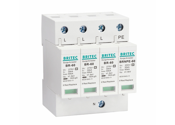 Type de basse tension d'IEC61643-1 SPD - dispositif de protection de 2 montées subites résistant aux vibrations