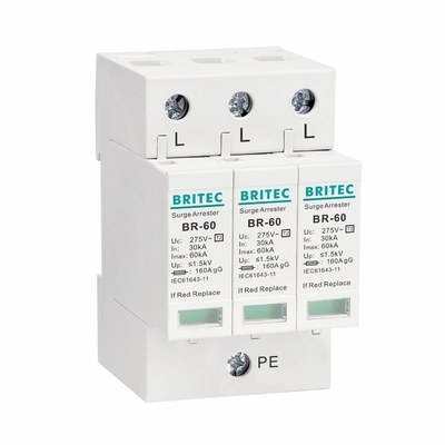 Type de BR275-60 1P+1 60kA - 2 protecteurs de montée subite de foudre de SPD