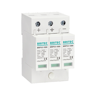 BRPV2-600 2 Mod 600V photovoltaïque photovoltaïque Spd DC Dispositif de protection contre les surtensions solaires