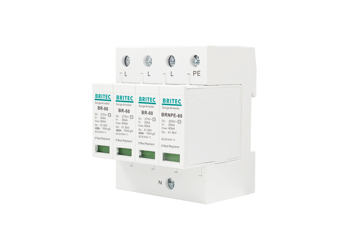 Type de basse tension d'IEC61643-1 SPD - dispositif de protection de 2 montées subites résistant aux vibrations