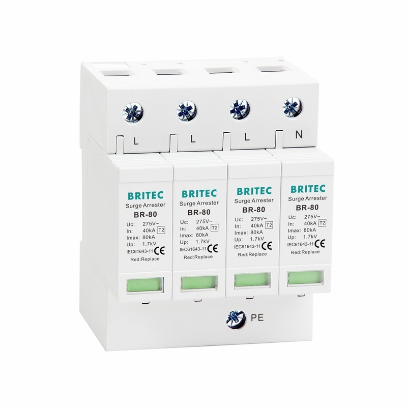 Dispositif de protection contre les surtensions BR-80 4P Type 2 SPD 80KA 4P