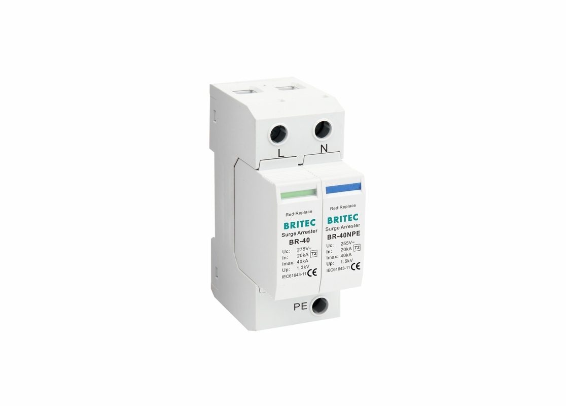 TVSS 150V/275V/320V/385V/440V 40KA Din Rail Power Protection contre les éclairs