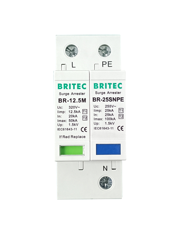 BR-12.5M 1+1 50kA DIN Dispositif de protection contre les surtensions ferroviaires contre la foudre Approbation TUV spd
