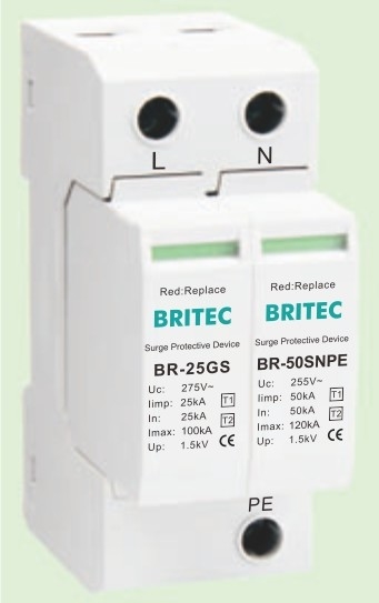 BR-25GS 1+1 spd t1 25ka Protègeur contre les surtensions Protègeur contre les surtensions