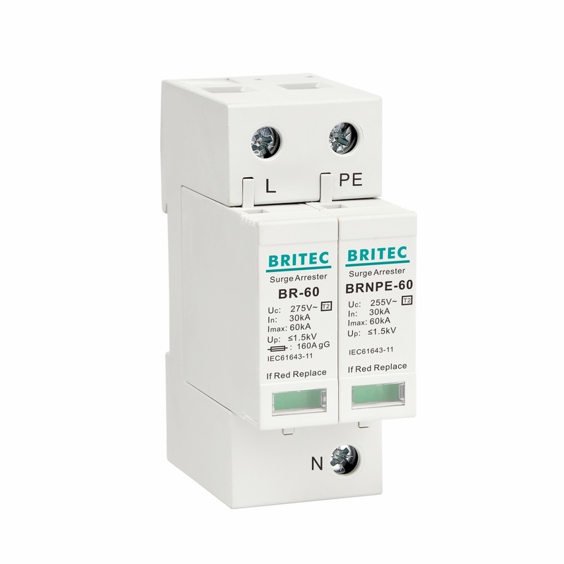 Type de BR275-60 1P+1 60kA - 2 protecteurs de montée subite de foudre de SPD