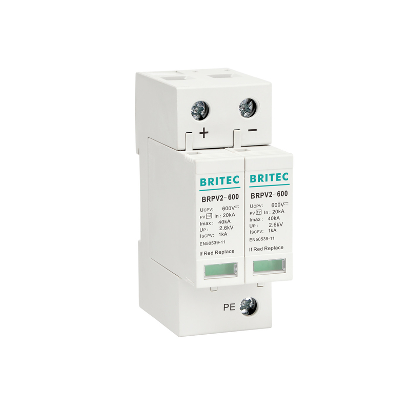 BRPV2-600 2 Mod 600V photovoltaïque photovoltaïque Spd DC Dispositif de protection contre les surtensions solaires