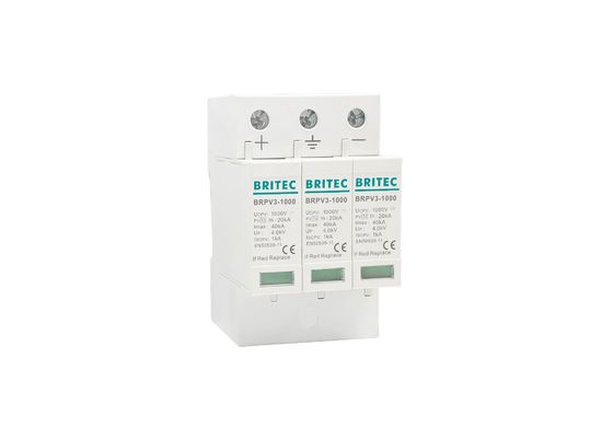 type du dispositif de protection de montée subite de C.C de 3P 1000V SPD - protection 2 IP20