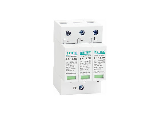 Classe B+C d'intercepteur de montée subite à C.A. 12.5kA BR-12.5M 275V T1+T2 de BRITEC