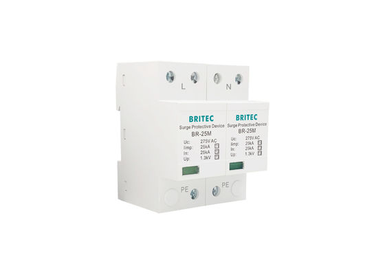 Protecteur de surtension monophasé SPD de parafoudre de rail de vacarme de 25kA 275V avec la technologie MOV