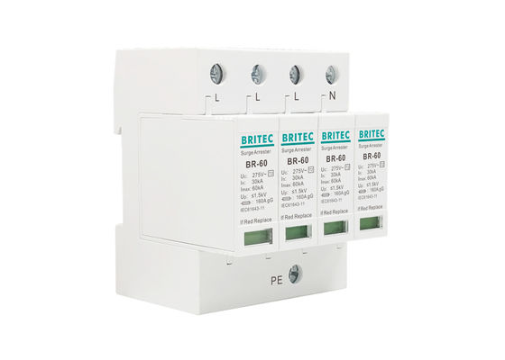 60kA AC275V DIN Rail Mount Surge Lightning Arrestor SPD pour la protection de l'alimentation électrique